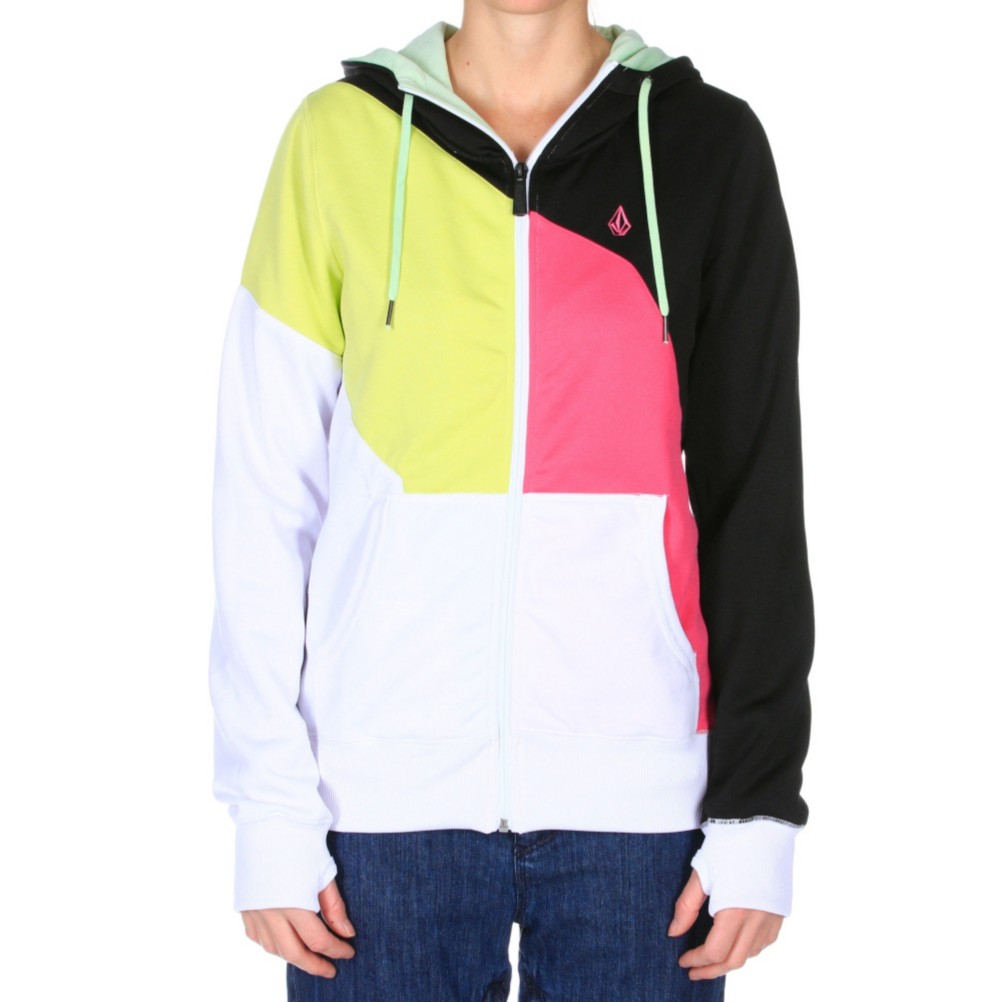 Volcom Nepeta Fleece Full Zip Womens Hoodie, White, swatch