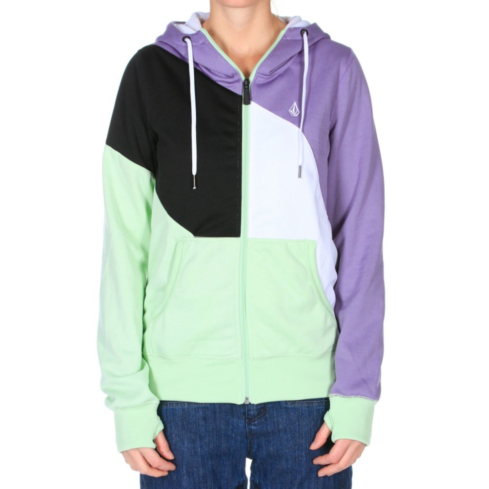 Volcom Nepeta Fleece Full Zip Womens Hoodie, Sage, swatch