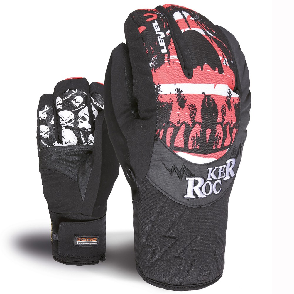 Level Rocker Kids Gloves, Red, swatch