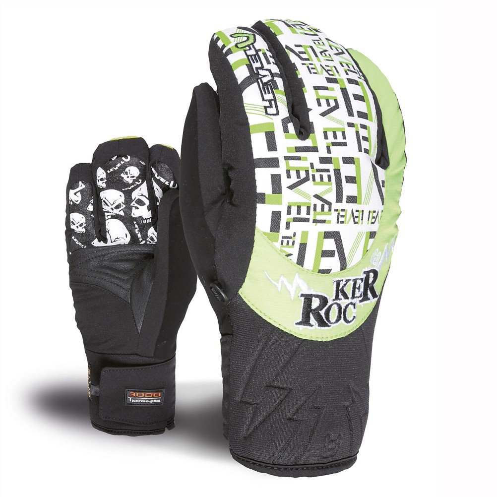 Level Rocker Kids Gloves, Green, medium