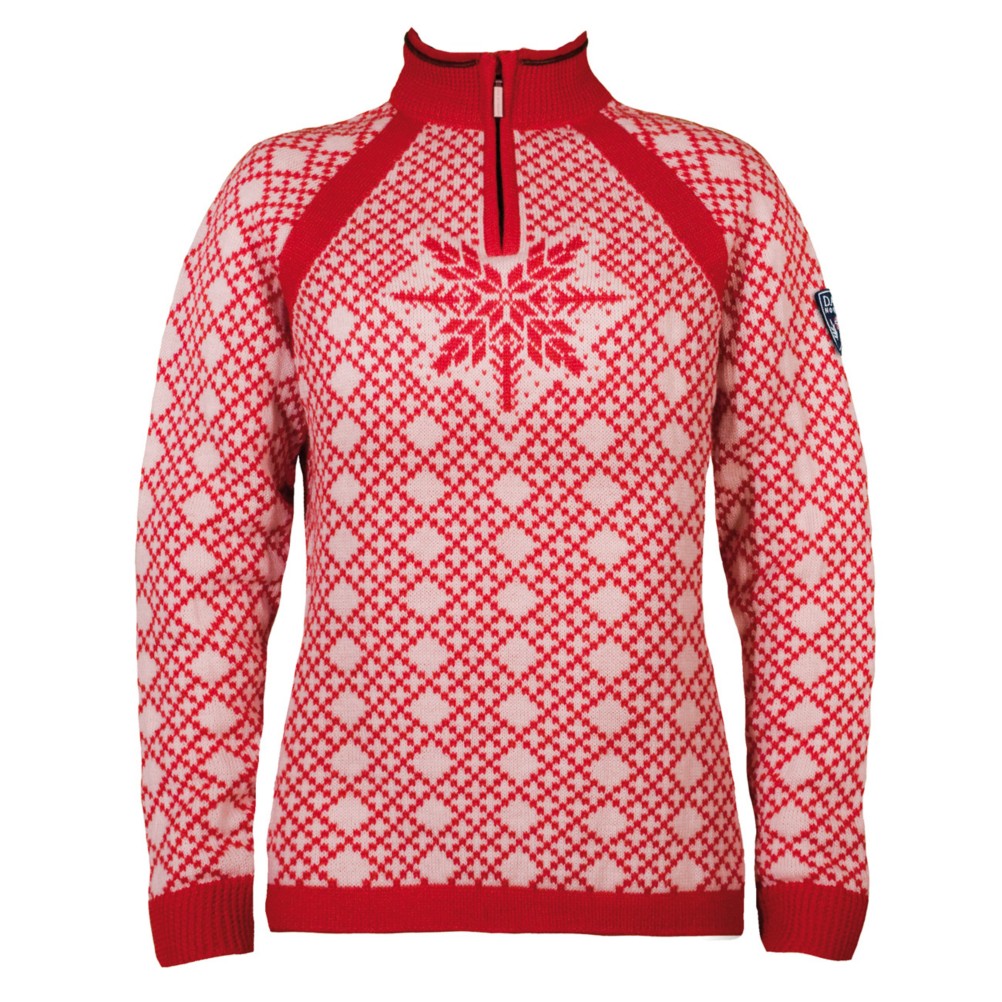 Dale Of Norway Nansen Feminine Womens Sweater, Raspberry-Off White, swatch