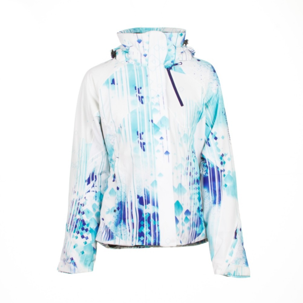 Salomon Brilliant Womens Insulated Ski Jacket, White-Dark Violet Blue-Bay Blu, medium