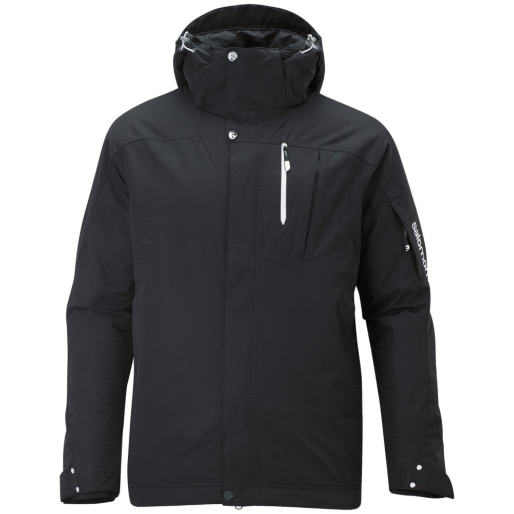 Salomon Zero II Mens Insulated Ski Jacket, Black, swatch