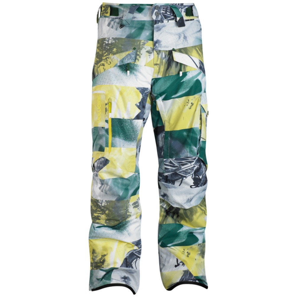 Salomon Supernatural II Mens Ski Pants, Fairplay-Corona Yellow-Black, swatch
