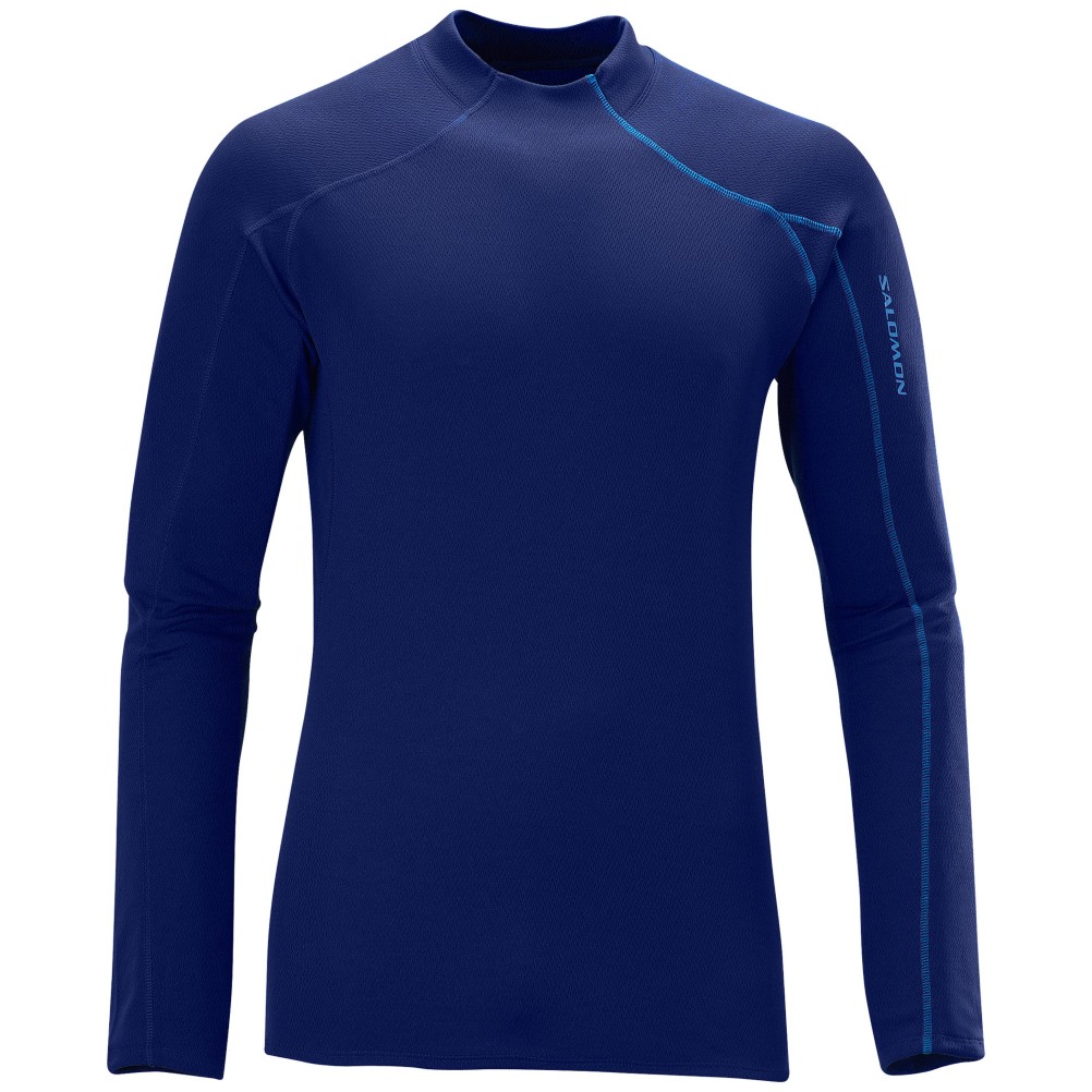 Salomon Fleet II Mens Long Underwear Top, Astral-Astral, medium