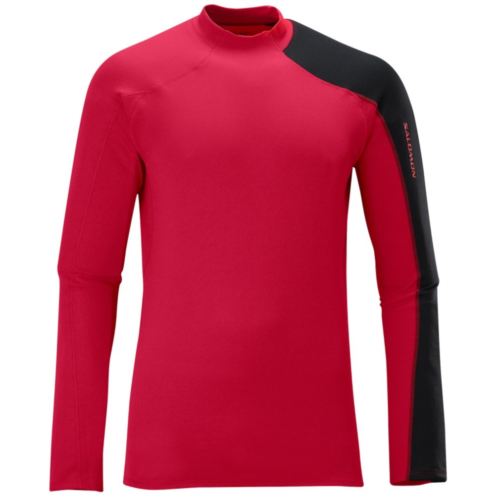 Salomon Fleet II Mens Long Underwear Top, Matador X-Black, swatch