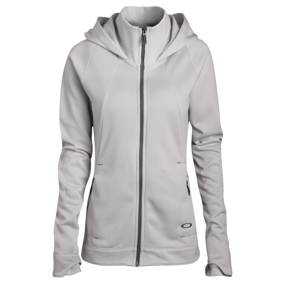 Oakley Malleable Fleece Womens Hoodie, Light Grey, swatch