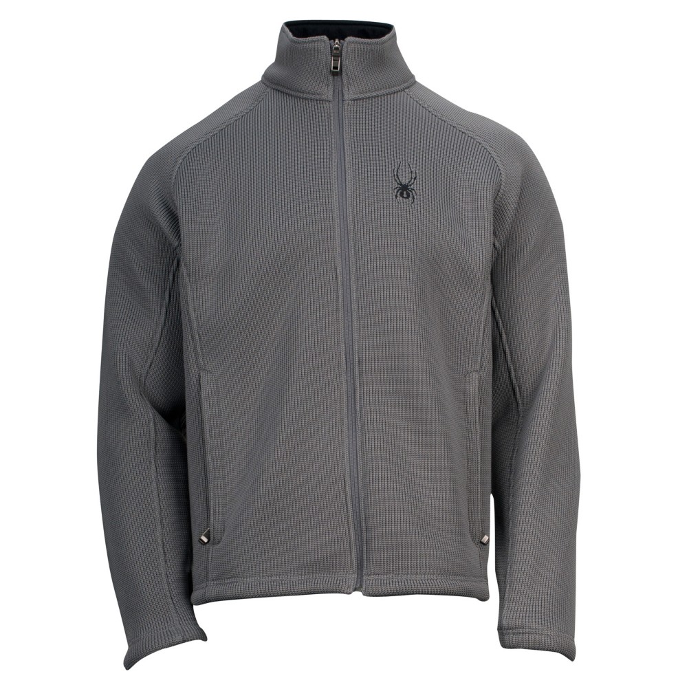 Spyder Core Foremost Full Zip Mens Sweater, Castlerock-Black, swatch