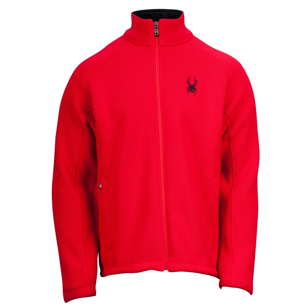 Spyder Core Foremost Full Zip Mens Sweater, Red-Black, swatch