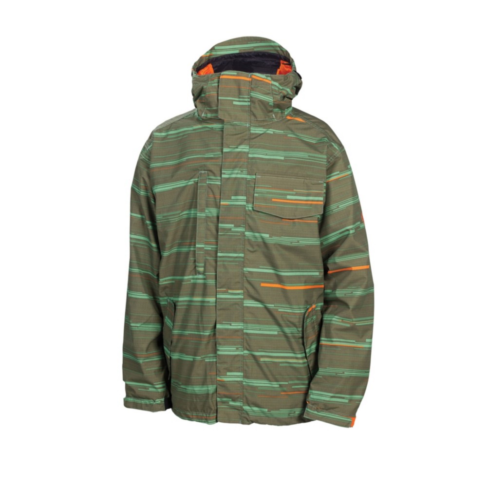 686 Smarty Static Mens Insulated Snowboard Jacket, Army Streak, medium