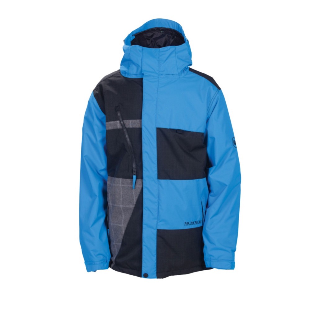 686 Reserved Havoc Mens Insulated Snowboard Jacket, Blue Colorblock, medium