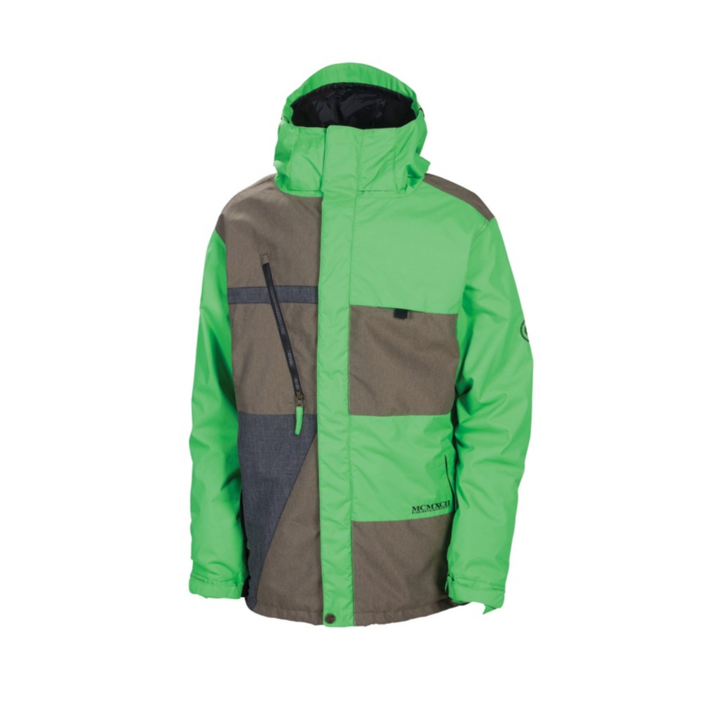 686 Reserved Havoc Mens Insulated Snowboard Jacket, Grass Colorblock, swatch