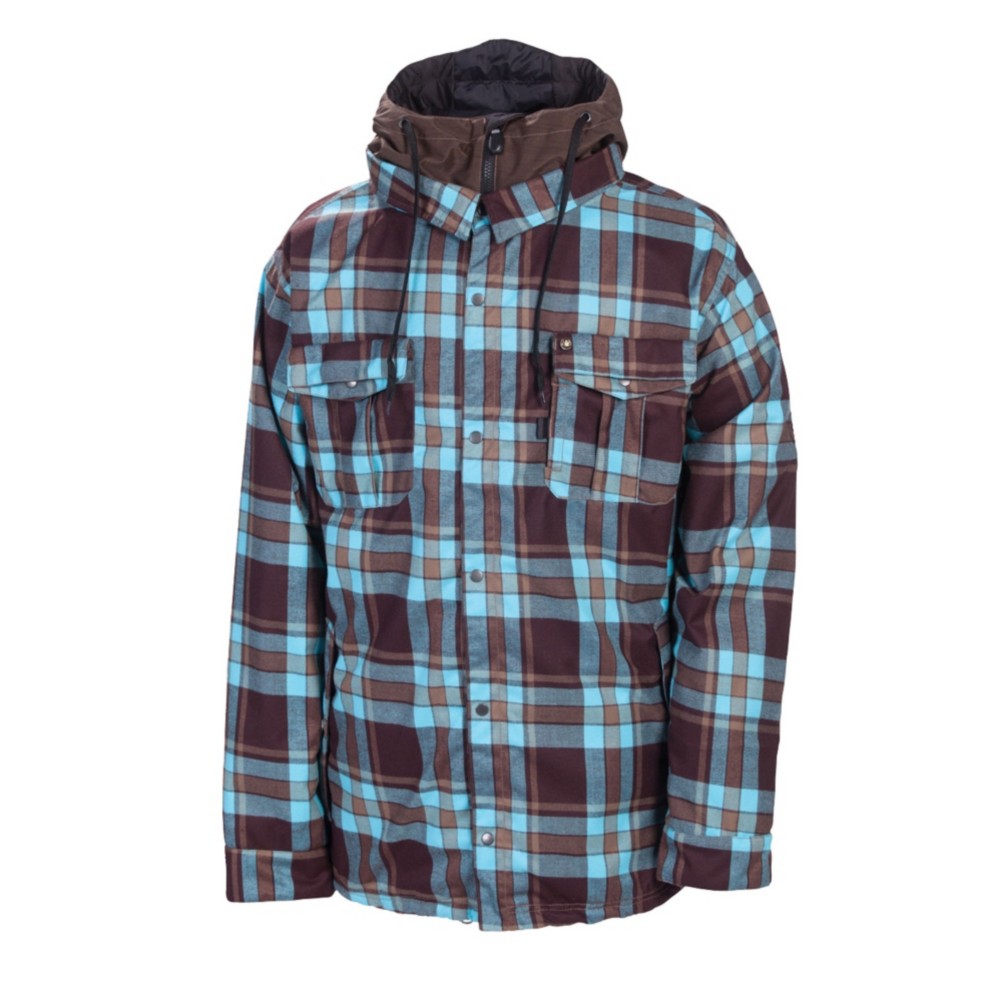 686 Reserved Axxe Mens Insulated Snowboard Jacket, Chocolate Flannel, swatch
