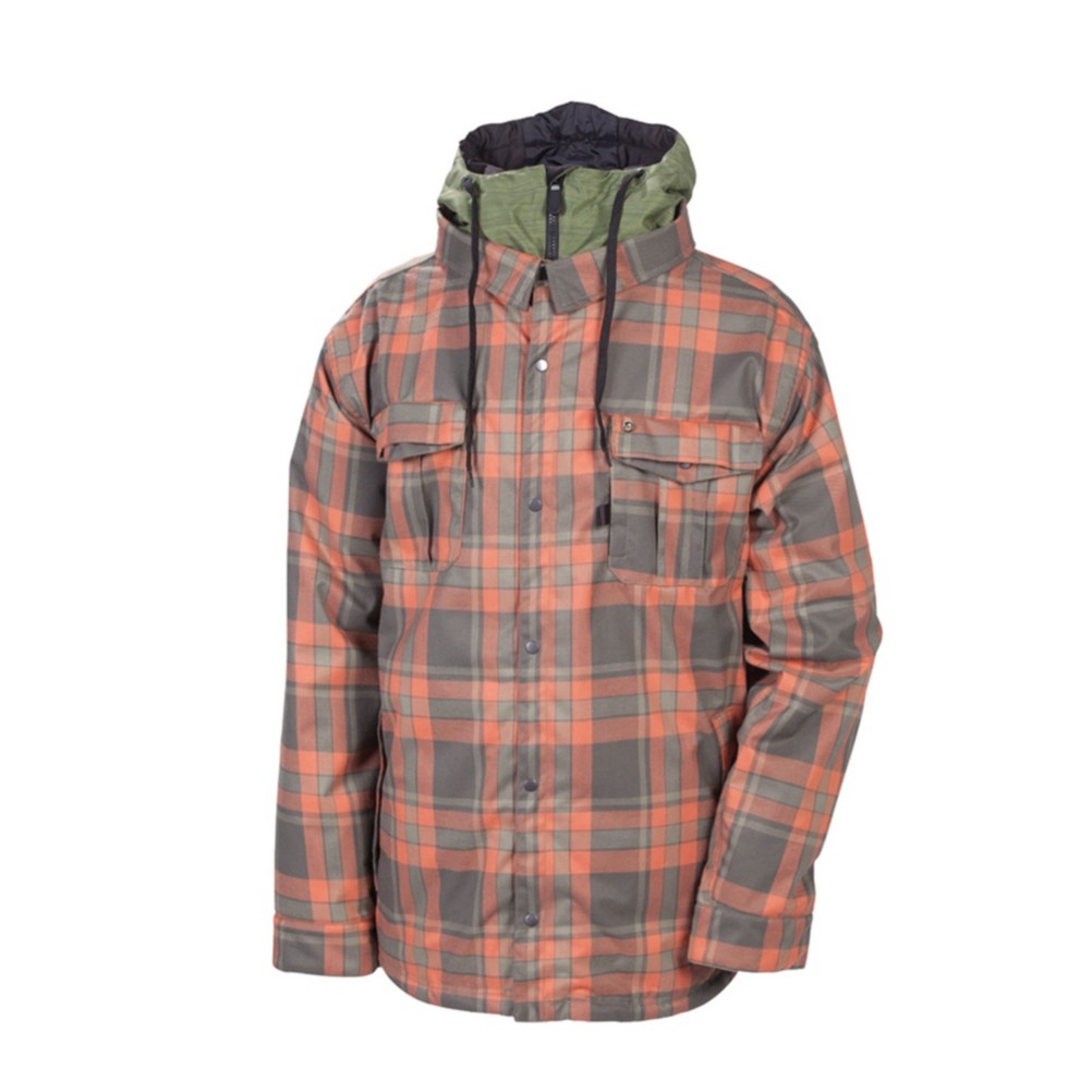 686 Reserved Axxe Mens Insulated Snowboard Jacket, Army Flannel, medium