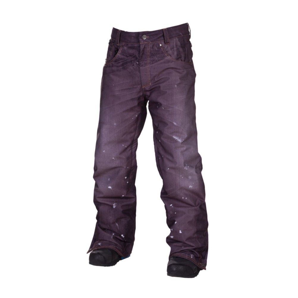 686 LTD Destructed Denim Insulated Mens Snowboard Pants, Indigo Denim Thrash, medium