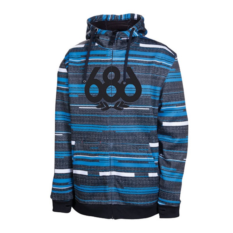 686 Streak Bonded Tech Fleece - Mens Hoodie, Black Streak, medium