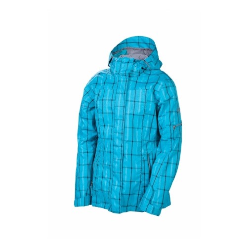 686 Smarty Latice 3 In 1 Womens Insulated Snowboard Jacket, Turquoise Plaid, swatch