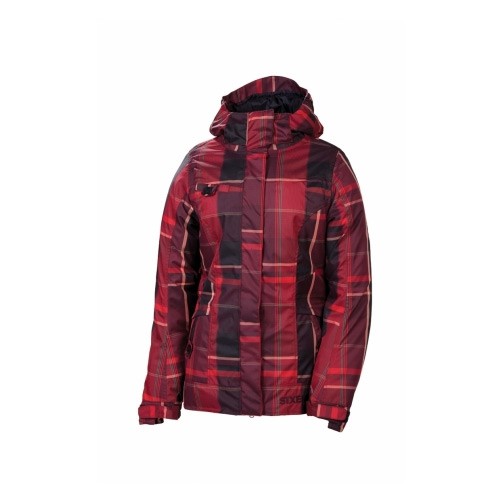 686 Reserved Radiant Womens Insulated Snowboard Jacket, Redwood Yarn Dye Plaid, swatch