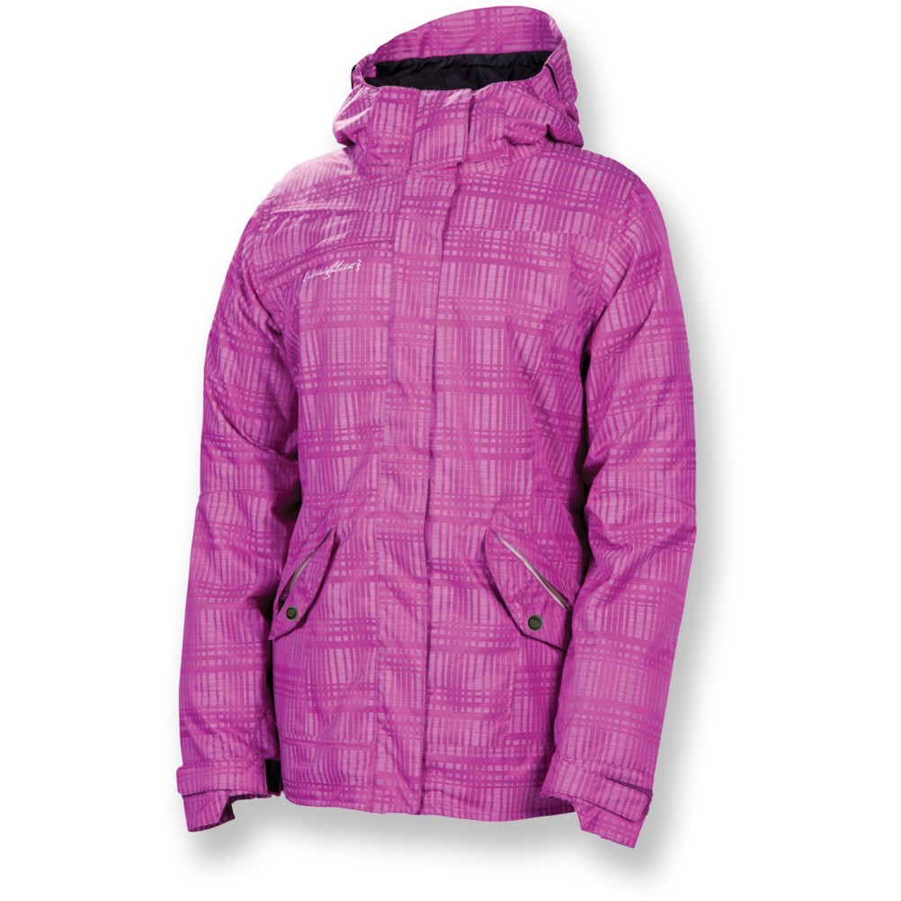 686 Reserved Luster Womens Insulated Snowboard Jacket, Orchid Heather Plaid, swatch