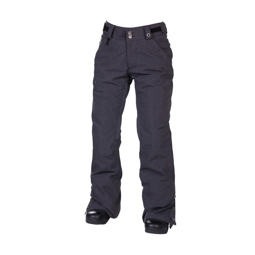 686 Reserved Mission Womens Snowboard Pants, Black Twill Denim, swatch