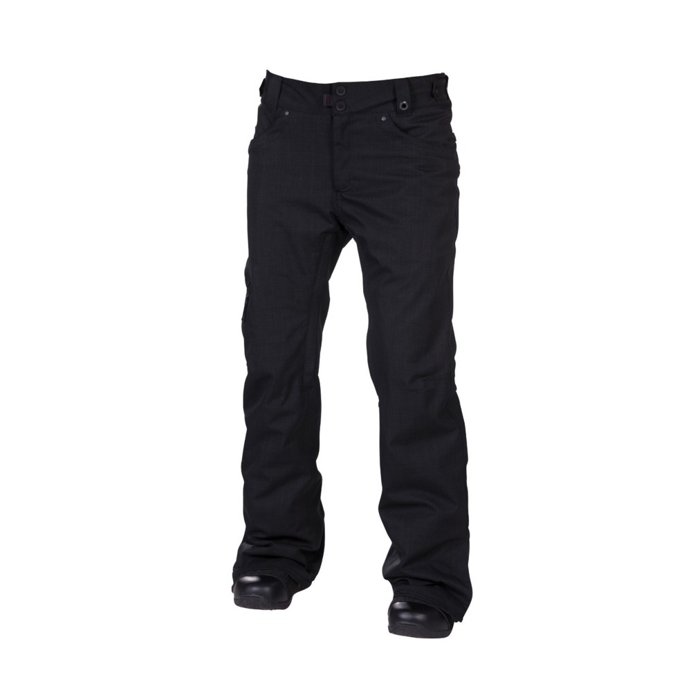 686 Mannual Patron Womens Snowboard Pants, Black Herringbone Denim, medium