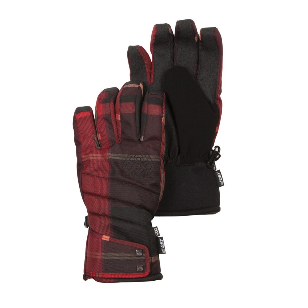686 Radiant Insulated Womens Gloves, Redwood Yarn Dye Plaid, medium
