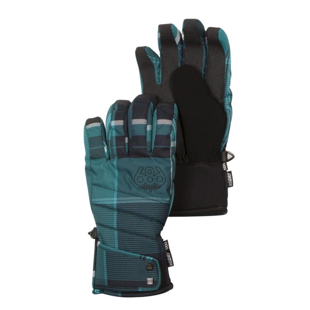 686 Radiant Insulated Womens Gloves, Teal Yarn Dye Plaid, swatch