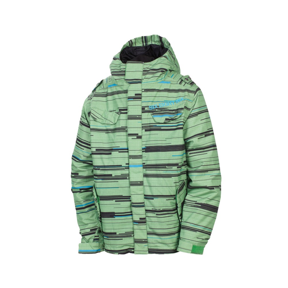 686 Smarty Streak Boys Snowboard Jacket, Grass Streak, swatch