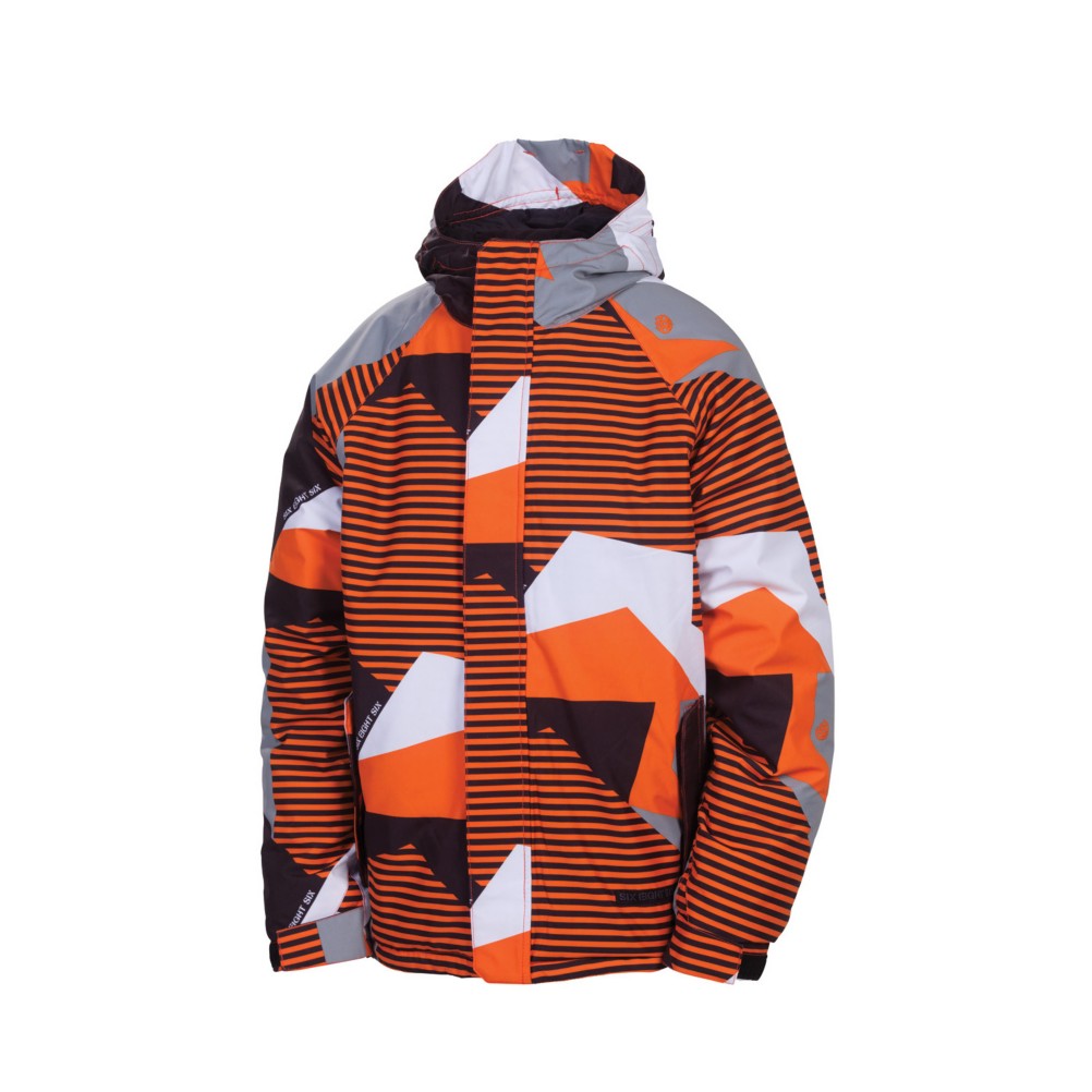 686 Mannual Mix Boys Snowboard Jacket, Orange Mix Camo, swatch