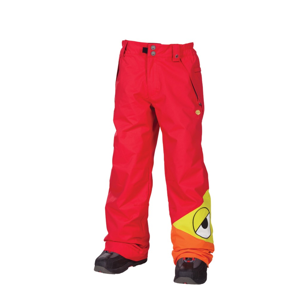 686 Snaggleface Kids Snowboard Pants, Red, swatch