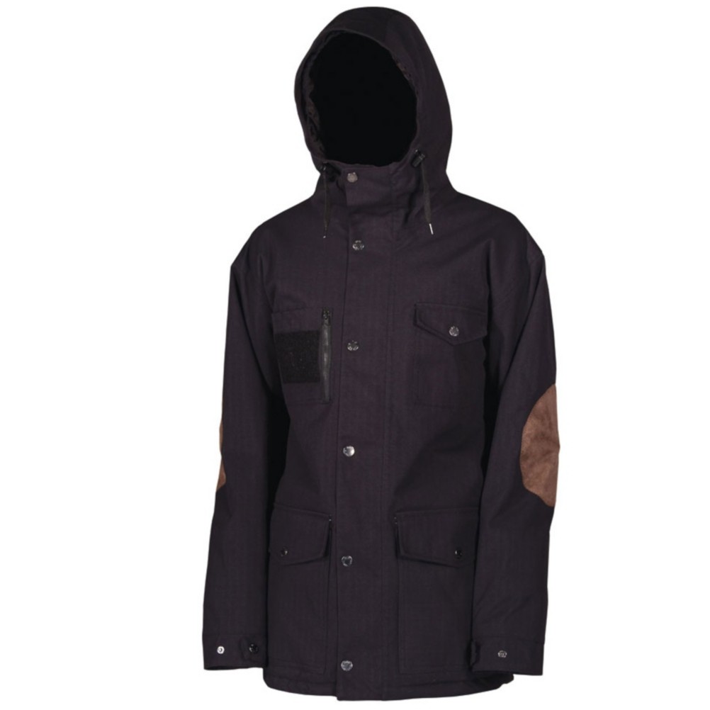 Air Blaster Grumpy Jacket Mens Insulated Snowboard Jacket, Black Ripstop, swatch