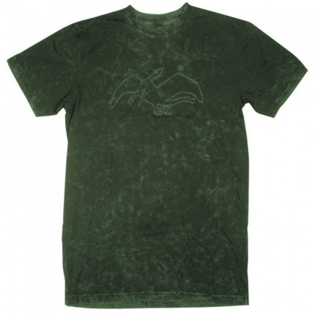 Air Blaster Acid Wash Terry T-Shirt, Black-Hot Green, medium
