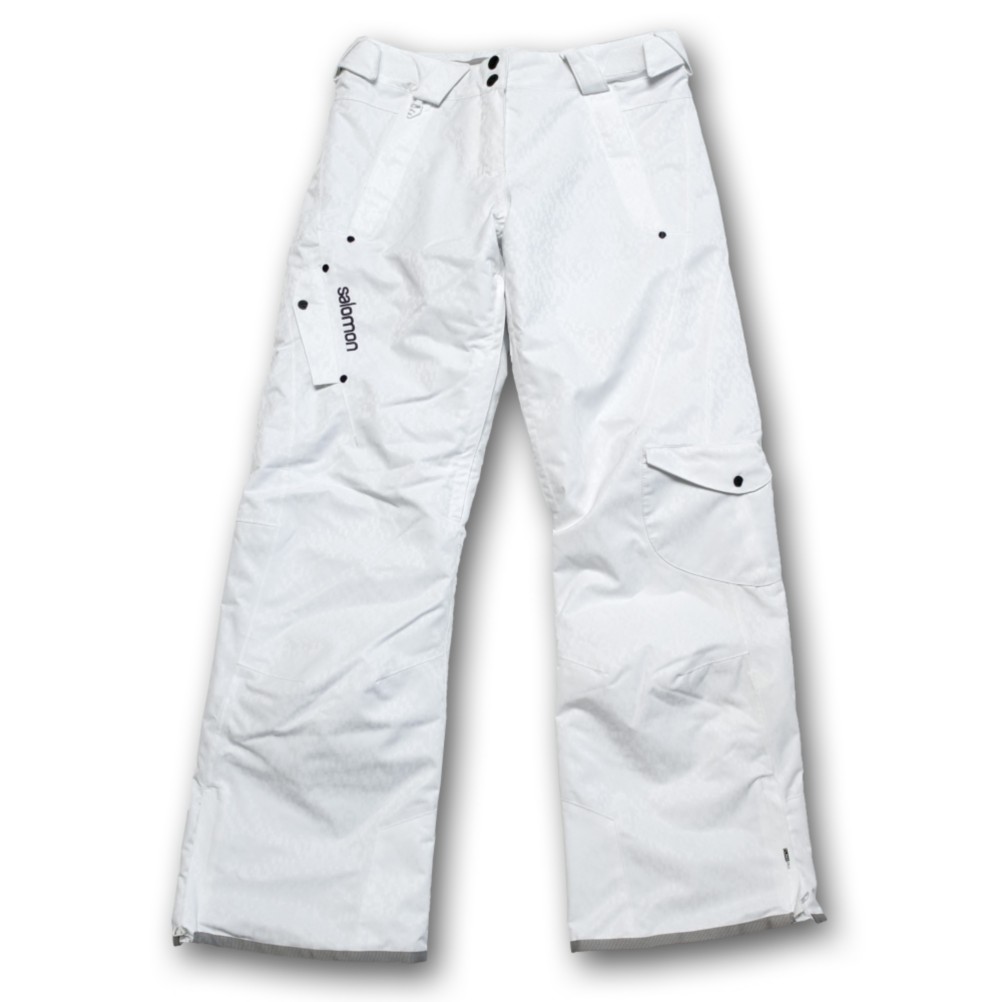 Salomon Superstition Womens Ski Pants, White, swatch