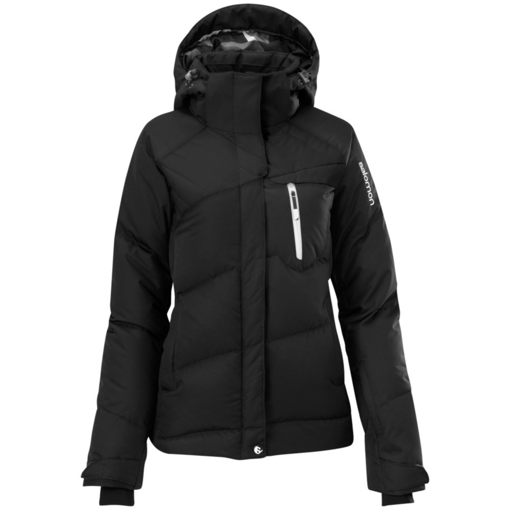 Salomon Pic Down Womens Insulated Ski Jacket, Black, medium