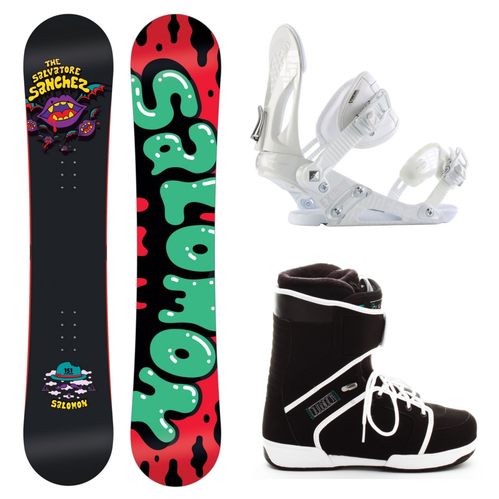 Salomon Salvatore Sanchez Black EX Outsider Complete Snowboard Package, , medium