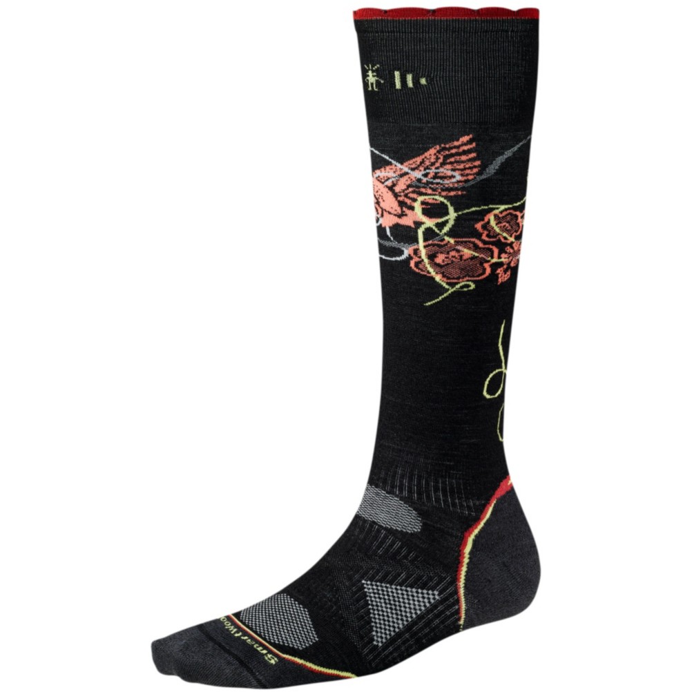 SmartWool PhD Ultra Light Womens Ski Socks, Black, swatch