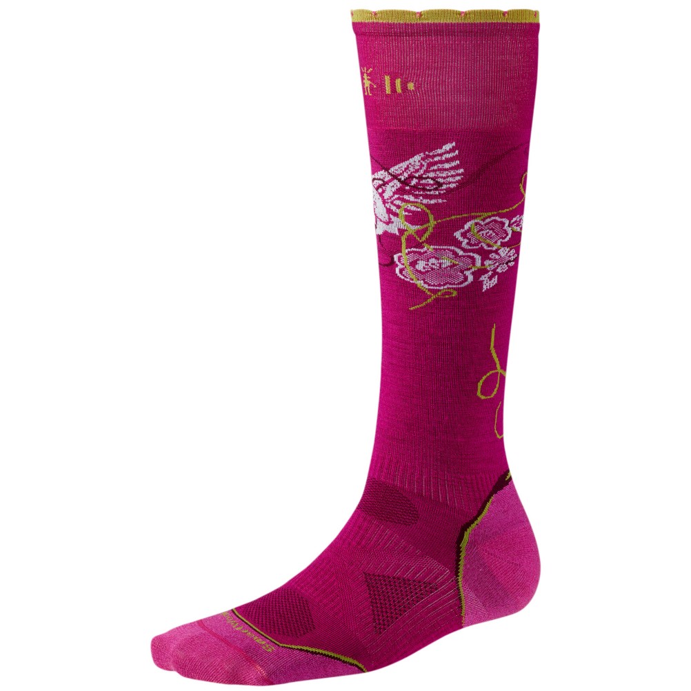SmartWool PhD Ultra Light Womens Ski Socks, Berry, medium