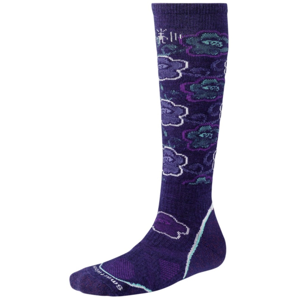 SmartWool PhD Medium Womens Ski Socks, Imperial Purple, swatch