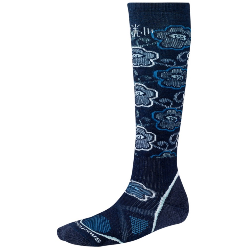 SmartWool PhD Medium Womens Ski Socks, Navy, swatch