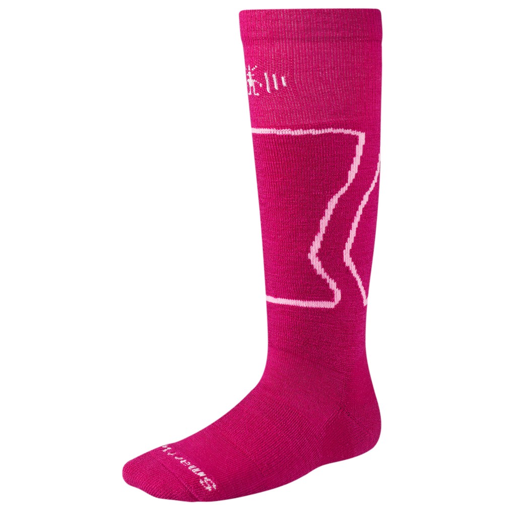 SmartWool Light-Cushioned Kids Snowboard Socks, Berry, medium