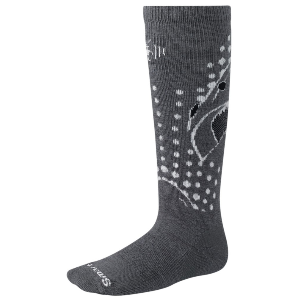 SmartWool Wintersport Shark Kids Ski Socks, Graphite, swatch