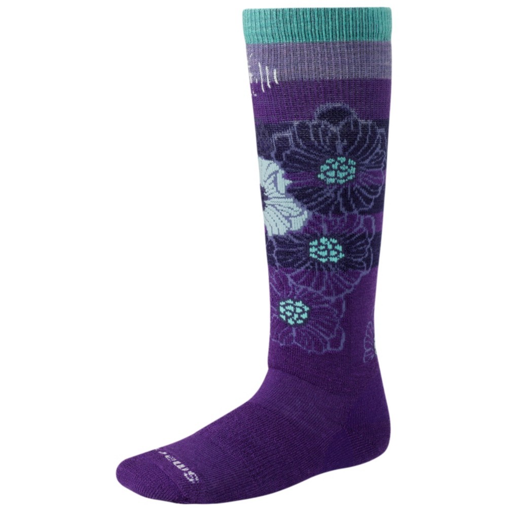 SmartWool Ski Racer Girls Ski Socks, Purple, medium