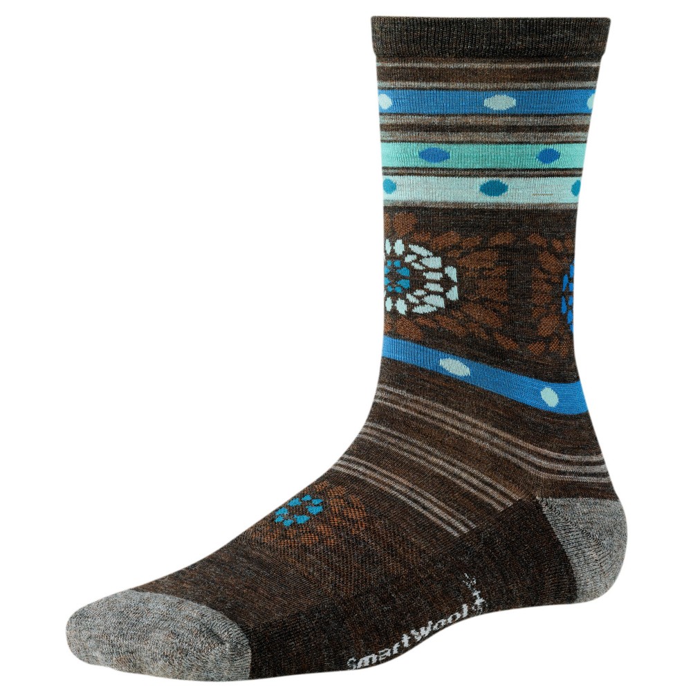 SmartWool Motley Flower Womens Socks, Chestnut Heather, swatch