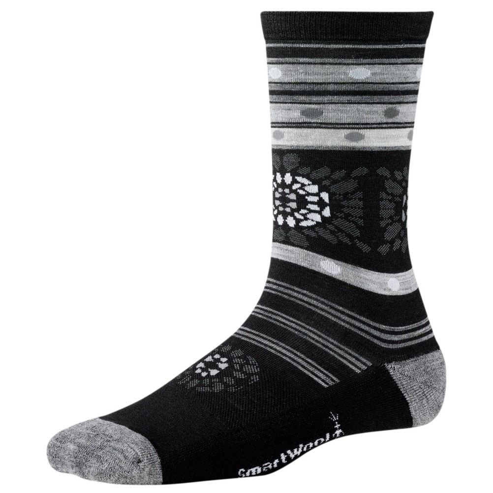 SmartWool Motley Flower Womens Socks, Black, medium