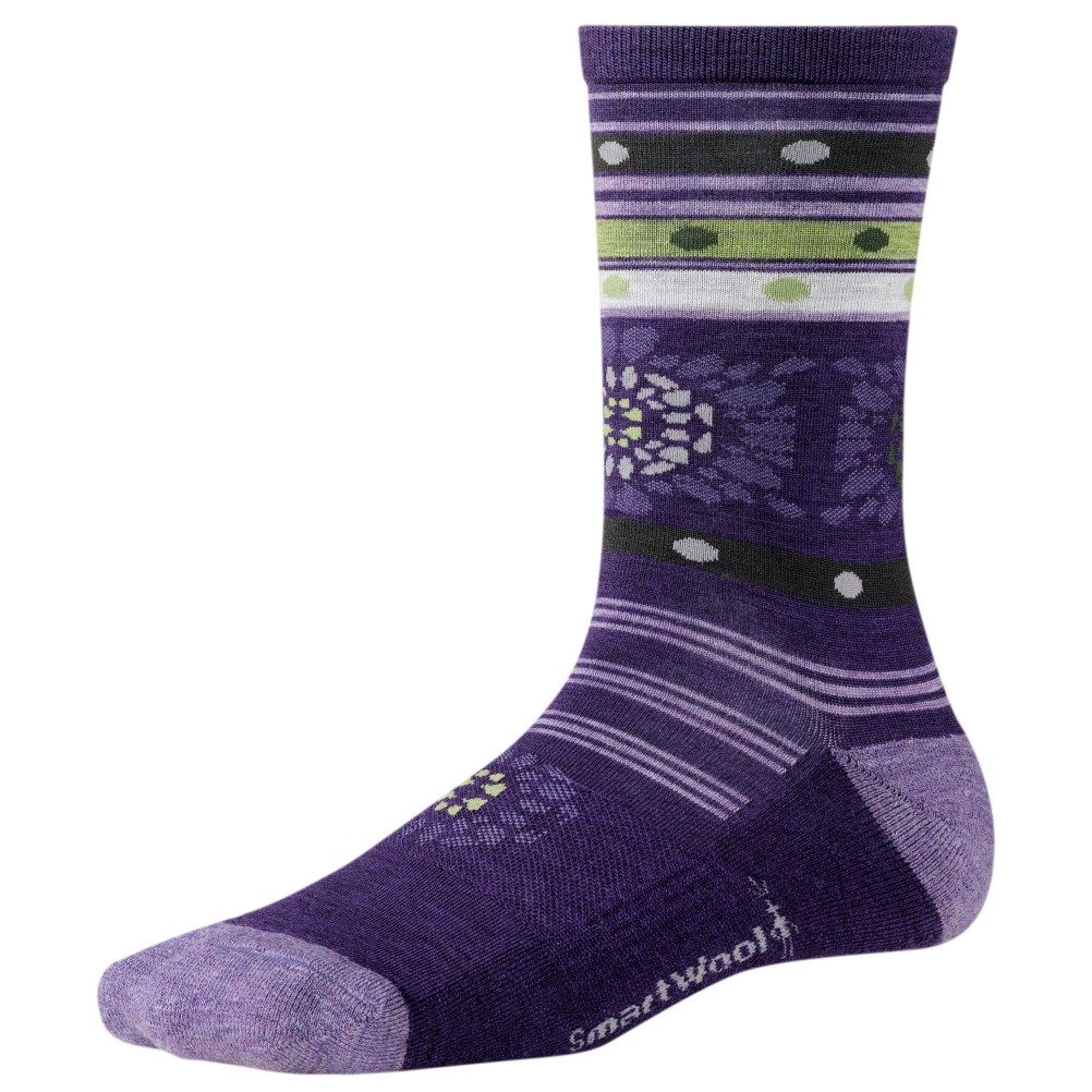 SmartWool Motley Flower Womens Socks, Imperial Purple, swatch