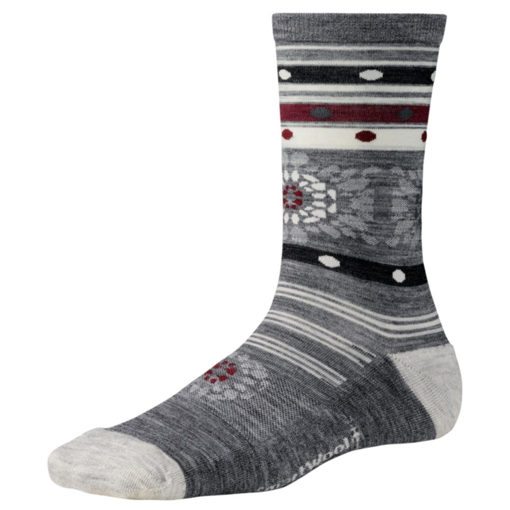 SmartWool Motley Flower Womens Socks, Light Gray Heather, swatch