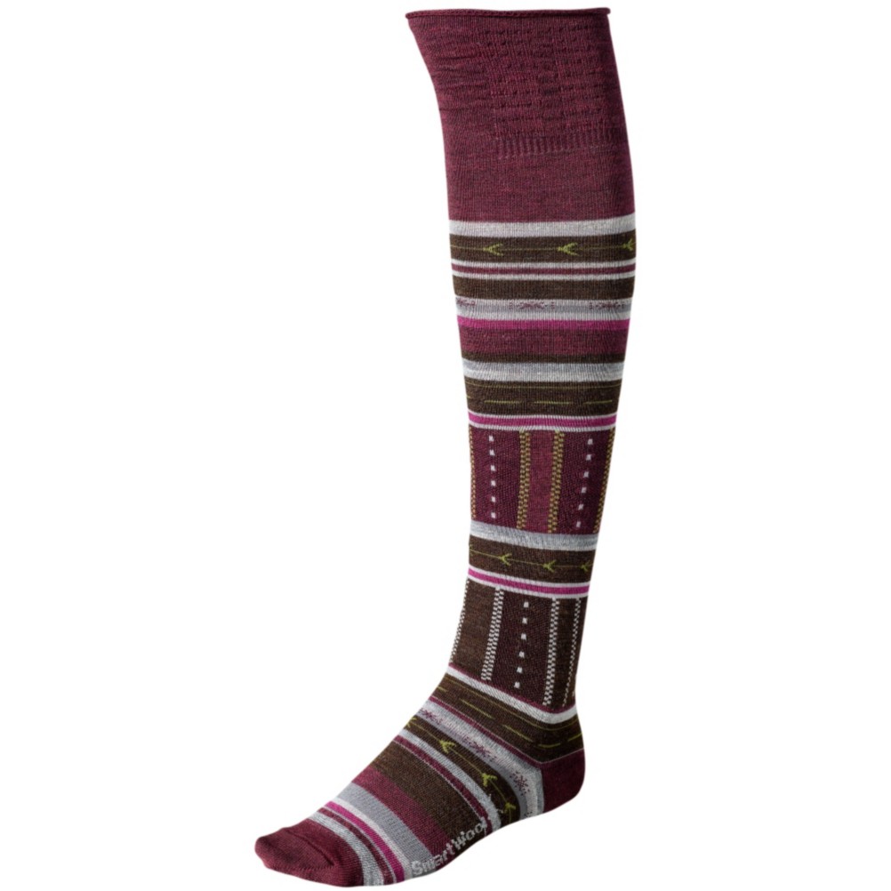 SmartWool Gleaming Seedling Womens Socks, Wine Heather, swatch
