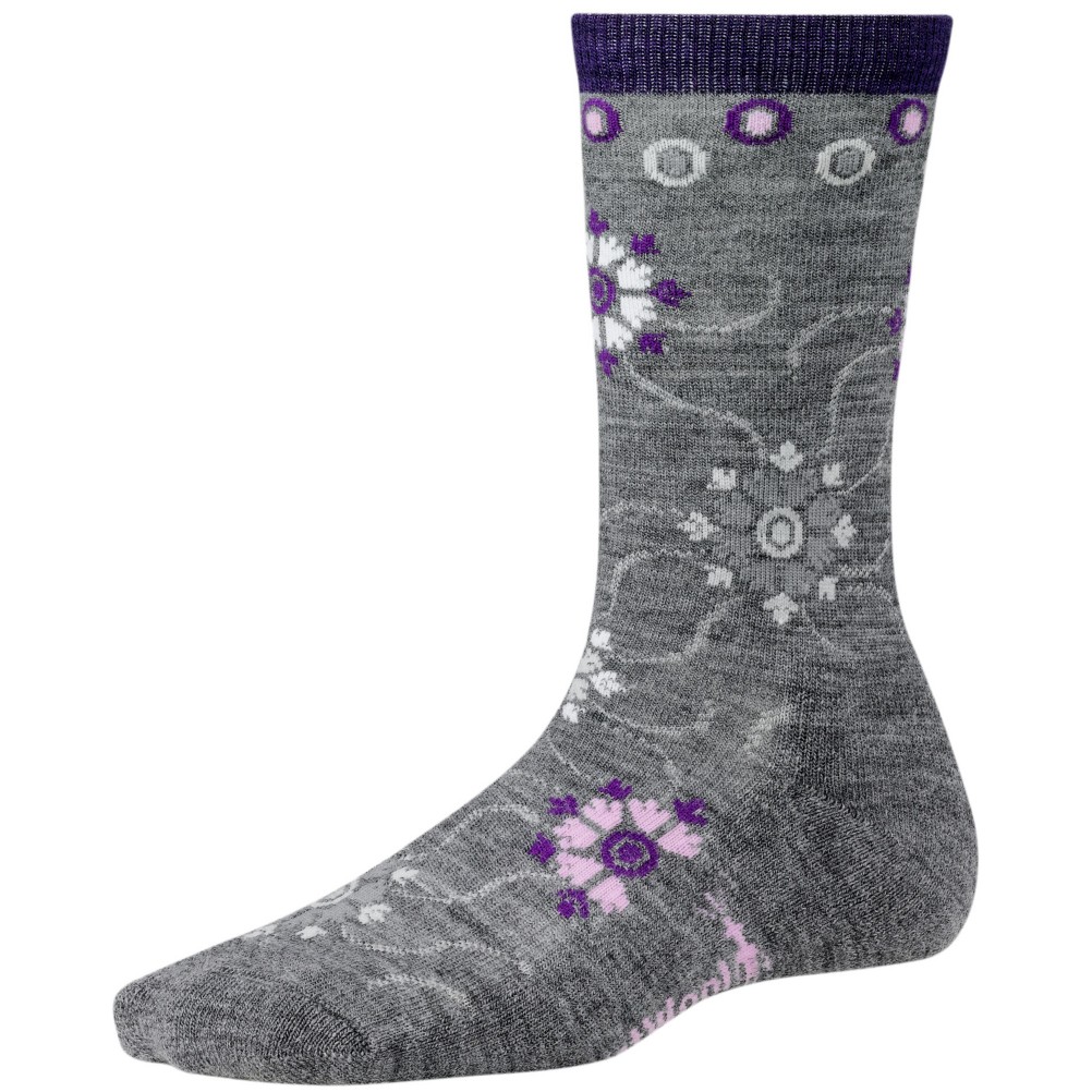 SmartWool Snow Swirl Womens Socks, Medium Gray Heather, swatch