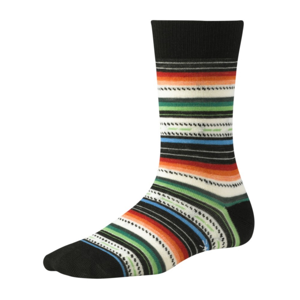 SmartWool Margarita Womens Socks, Black Multi Stripe, swatch