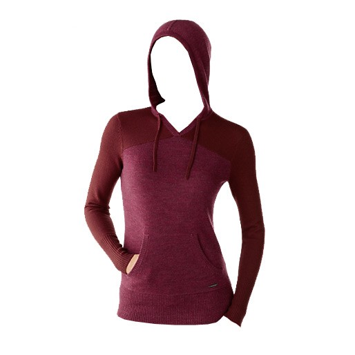 SmartWool Palisade Hoody Womens Sweater, Wine Heather, swatch